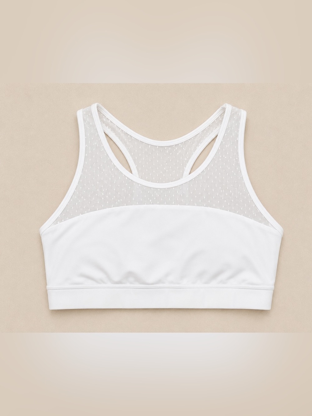 Lululemon White Mesh Racerback Sports Bra Womens Athletic Yoga Gym Top